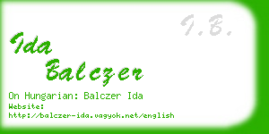 ida balczer business card
